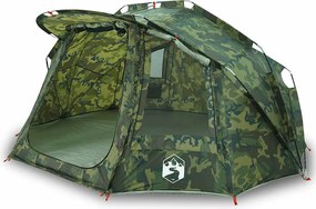 vidaXL Cort de pescuit pentru 5 persoane, camuflaj, impermeabil