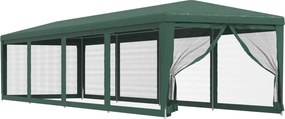 vidaXL Cort de petrecere cu 10 pereți din plasă, verde, 3x12 m, HDPE