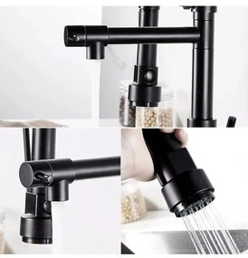 Baterie de Bucătărie cu Duș Extensibil, Negru, Model YD/202 – Design Modern și Funcțional pentru O Utilizare Confortabilă