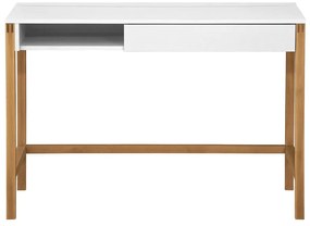 Birou cu blat alb Woodman NorthGate, alb-natural