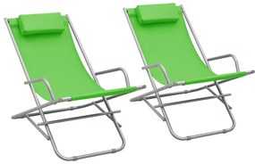 vidaXL Scaune balansoar, 2 buc., verde, oțel