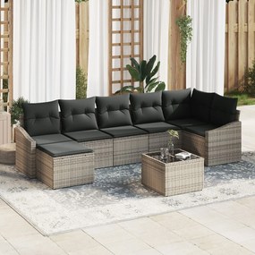 vidaXL Set de canapele pentru grădină 8 pcs Gri Rattan poli