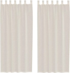 vidaXL Perdele din voile cu tablă 2 buc crem
