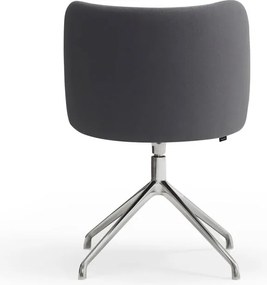 Scaun de sufragerie gri închis tapițat Mogi – Teulat