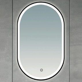 Brilagi-LED Oglindă de baie CANZO LED/25W/230V 50x80 cm negru IP44 CRI 90 cu dimmer și CCT