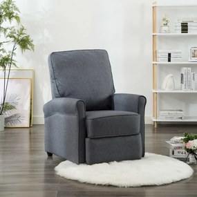 248667 vidaXL Fotoliu TV rabatabil, gri închis, material textil