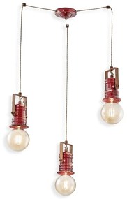 Lustra cu 3 pendule design retro realizata manual din ceramica URBAN