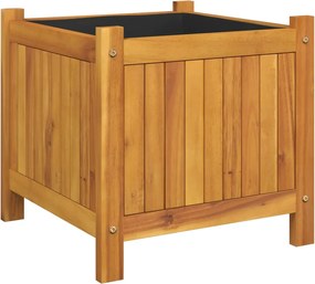 vidaXL Jardinieră de grădină cu căptușeală, 42x42x40 cm, lemn acacia