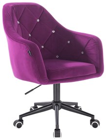 HR830CK Scaun Fucsia Catifea cu Bază Neagră