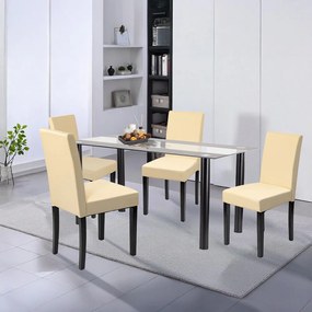 Set de masă Cadiz 4+1 negru-bej