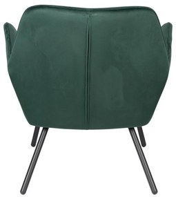 Fotoliu cu tapițerie din catifea White Label Bon, verde închis