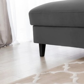 Colțar gri închis extensibil/cu spațiu de depozitare cu tapițerie din catifea (cu colț pe partea stângă/cu șezlong) Foble – ELTAP