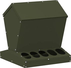 vidaXL Feeder pentru pui Verde măsliniu 40 x 40 x 45 cm