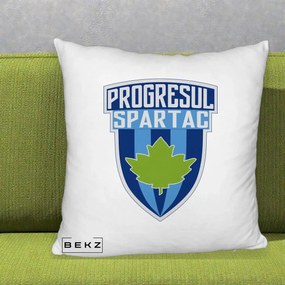 Perna Personalizata Progresul Spartac Fotbal, 40x40 cm, Alb Pufos, Husa Detasabila, Perna Inclusa, BEKZ®