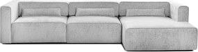 Colțar Extensibil 5 locuri ZANETTO, cu ladă de depozitare, 340x157x70 cm, Gri-Argintiu-Onyx / Dreapta
