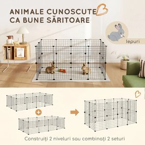 PawHut, tarc modular pentru animale, 35x35cm, negru | Aosom Romania