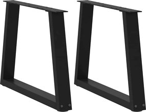 vidaXL Picioare pentru măsuță de cafea în formă de V, 2 buc., negru, 70x(42-43,3) cm, oțel