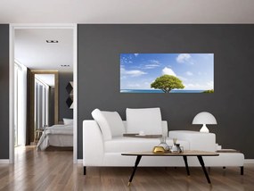 Tablou plaja cu copac (120x50 cm)
