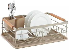 Suport vase otel inoxidabil cu tava detasabila Kinghoff KH1800, scurgator detasabil pentru tacamuri, bej