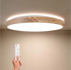 BRILAGI - Corp de iluminat LED dimabil PILANA LED/72W/230V stejar/bej Ø 80 cm + telecomandă