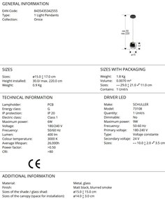 Pendul LED design modern Onice