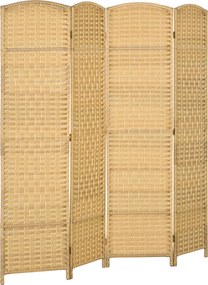 HOMCOM Paravan 4 Panouri Pliabile Per Interni Împletit 180x180cm | Aosom Romania