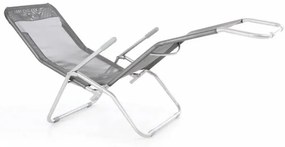 Șezlong reglabil de grădină - gri