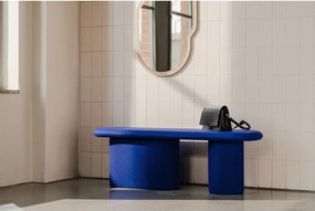 Bancă albastră capitonată cu tapițerie din lână Rull – noo.ma