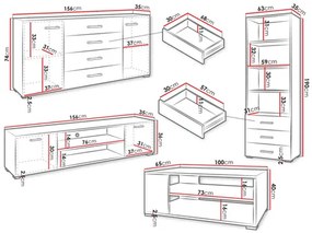 Set mobilier living Teratino I (alb) . 1104570
