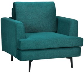 HOMCOM Fotoliu modern pentru living cu scaun captusit, picioare din otel si tesatura respirabila, efect de in, verde | AOSOM RO