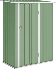 Outsunny Căsuță de Grădină 1.07m² din Oțel Galvanizat, Magazie pentru Unelte cu Ușă Blocabilă și Acoperiș Înclinat, 142x86x189 cm, Verde Deschis | Aosom Romania