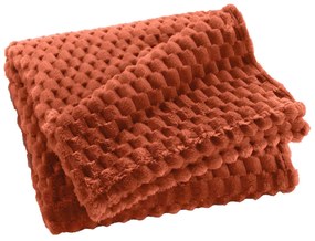 Pătură din flanel 125 x 150 cm FROSTY, teracotă