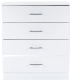 Comodă Miami cu 4 sertare 80x92 cm alb-alb