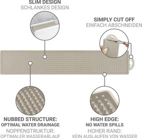 Scurgător de vase bej din plastic 42x8 cm Slim – Wenko