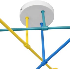 Lustră aplicată CAMBRIDGE 6xE27/60W/230V albastră/galbenă