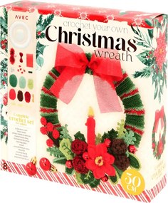 Set creativ CHRISTMAS WREATH pentru crosetat coronita de Craciun