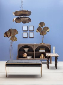 Lampă de masă din alamă aurie, cu frunze de ginkgo sculptate, finisaj vintage, 102×59×23 cm, „Ginkgo"