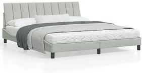 3207861 vidaXL Cadru de pat cu tăblie, gri deschis, 180x200 cm, catifea
