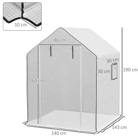 Outsunny Husă de înlocuire pentru seră de grădină 140 x 143 x 190 cm cu fereastră și ușă cu fermoar anti-UV | Aosom Romania