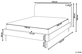 Pat matrimonial 140 cm Faris (gri) (cu somieră). 1078926