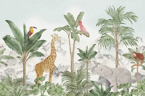Fototapet, Friends of the Jungle, Green, Rebel Walls