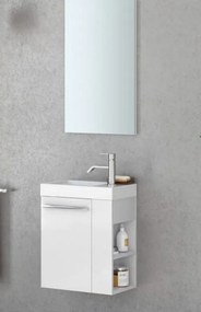 Set mobilier baie (masca si lavoar) Kolpa San Kiki 41x25xH51 cm, deschidere stanga, alb