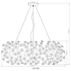 Lustră LED de cristal pe cablu Globo 64135H3 KATRINA 20xG9/3,5W/230V