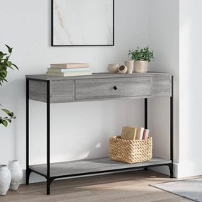 vidaXL Măsuță consolă, gri sonoma, 100x34,5x75 cm, lemn prelucrat