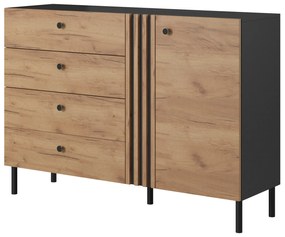 Comodă Dalde D4S (Stejar craft auriu + antracit). 1071345