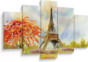 Tablou pictat cu turnul Eiffel (150x105 cm)
