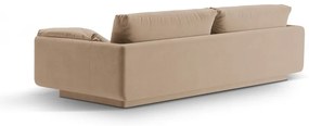 Canapea bej cu tapițerie din catifea 250 cm Torino – Micadoni