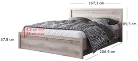 Pat matrimonial160 cm Jolene (castan nairobi) (cu somieră). 1052987