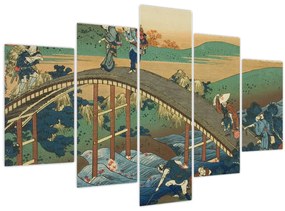 Tablou - Katsushika Hokusai, Ariwara no Narihirafrom the series One Hundred, Poems Explained by the Nurse (Hyakunin isshu uba ga etoki), reproducere (150x105 cm)