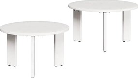 vidaXL Masă de cafea 2 pcs Alb Lemn masiv de pin